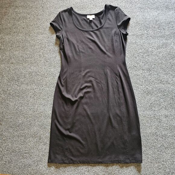 Talbots Dresses & Skirts - Talbots Dress Womens Medium Black Short Sleeve Fitted Stretchy Neutral Basic